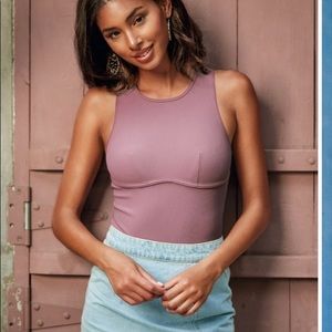 Cupshe Marissa dusty pink tank bodysuit NWT